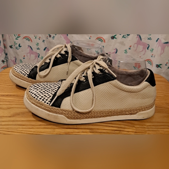 Crown Vintage Adelite Navy & White Jute Boho Neutral Casual Sneaker Shoe SZ 7.5M - Picture 1 of 8